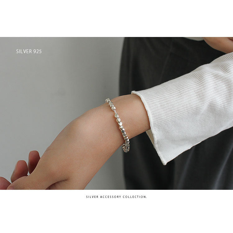 シルバー925製 キューブカット ブレスレット bs056