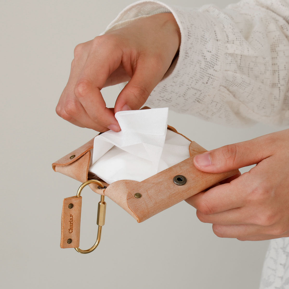 Charis Poche【本革】真鍮カラビナ kh058