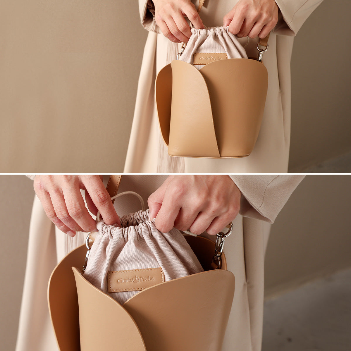 【2WAY】チューリップ型ショルダーバック・ハンドバッグ lbw015