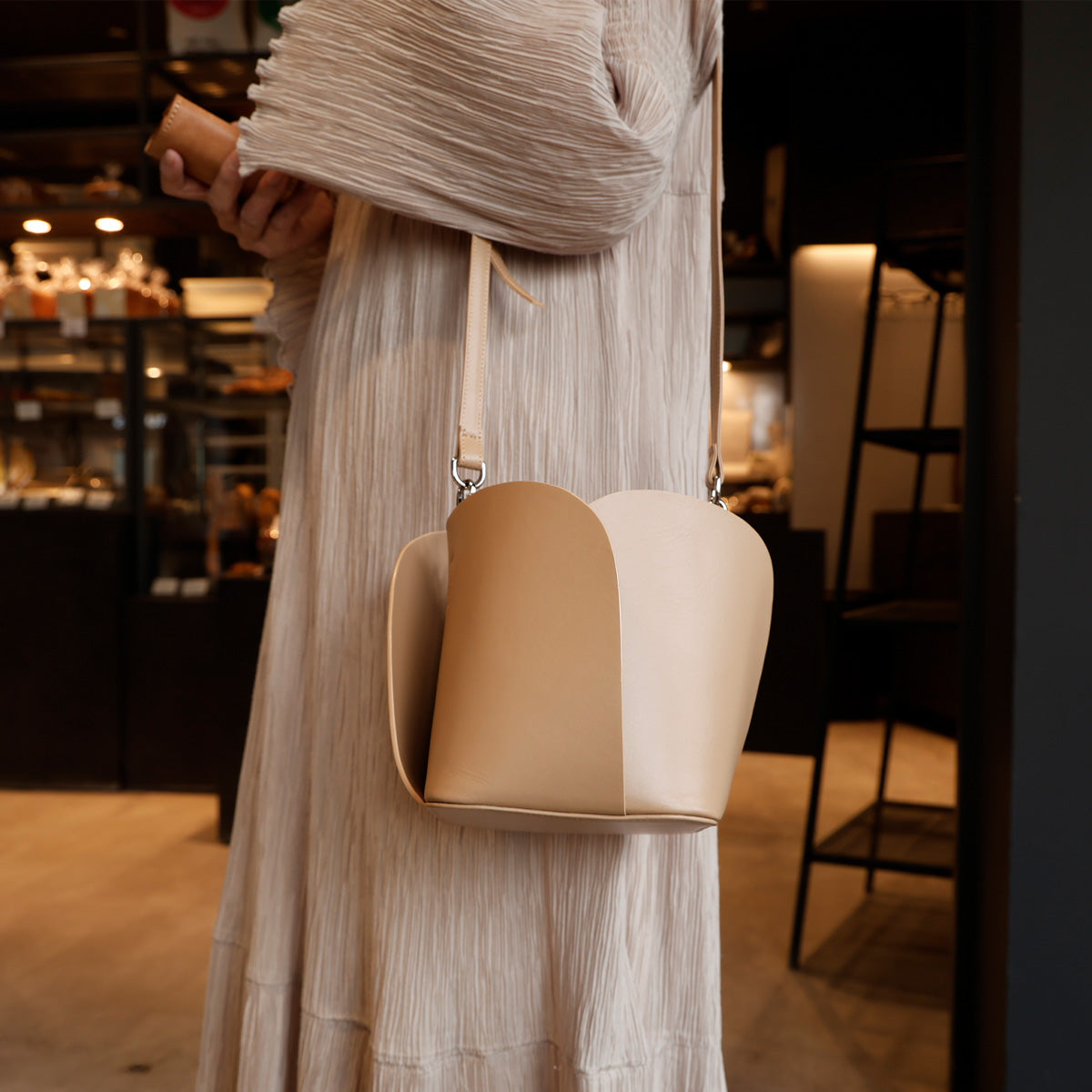 【2WAY】チューリップ型ショルダーバック・ハンドバッグ lbw015