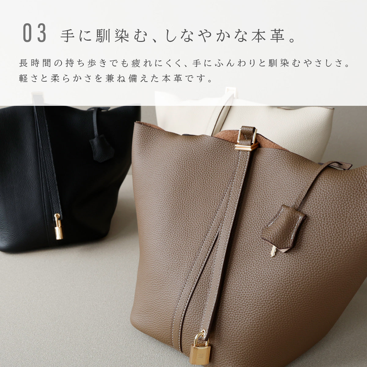 【本革】キーロック バケットバッグ　ab-lb051