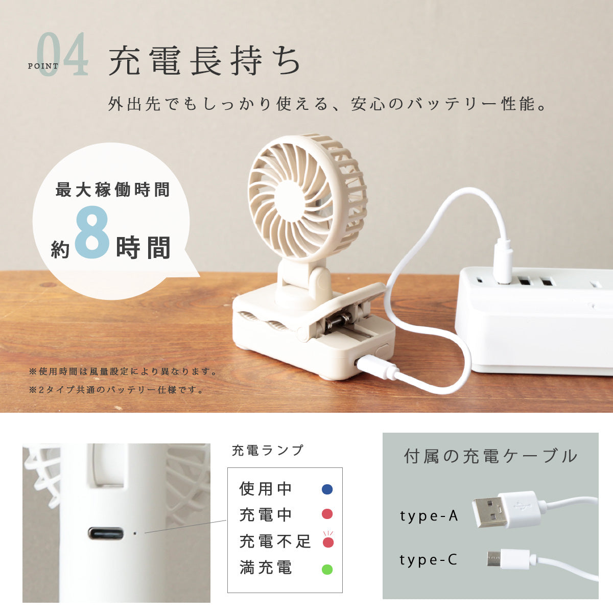 クリップハンディファン　ab-ot015